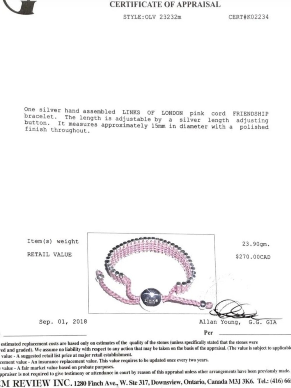 Links of London Pink Ribbon Bracelet with Silver Accents - Picture 8 of 8